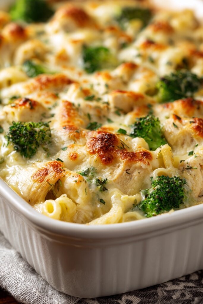 Chicken Alfredo Bake with Broccoli