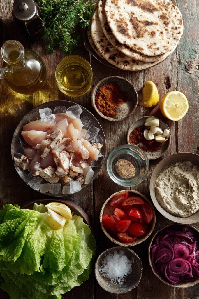 Ingredients You’ll Need for Chicken Shawarma Pitas with Garlic Sauce