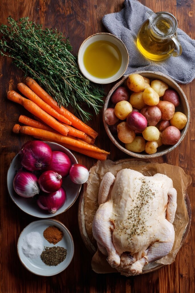 Essential Ingredients for the Perfect Lemon Herb Roast Chicken and Veggies