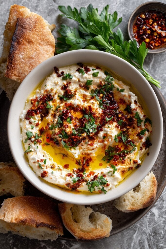 Whipped Feta Dip with Honey and Chili is Savory Bliss
