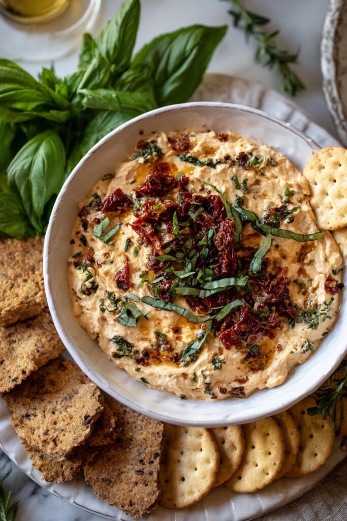 Sun-Dried Tomato & Basil Cream Cheese dip