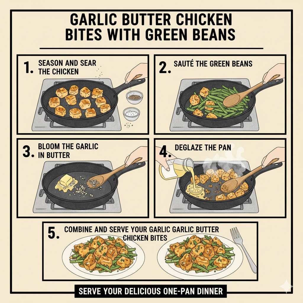 How to Make Garlic Butter Chicken Bites with Green Beans