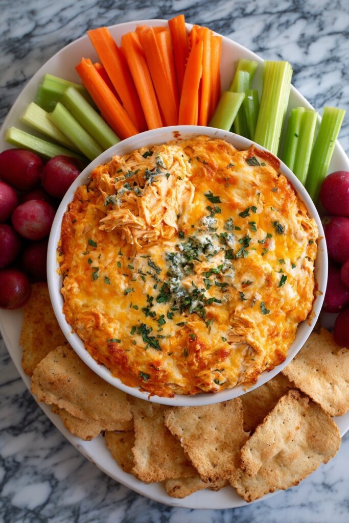 Buffalo Ranch Chicken Dip (Crockpot)