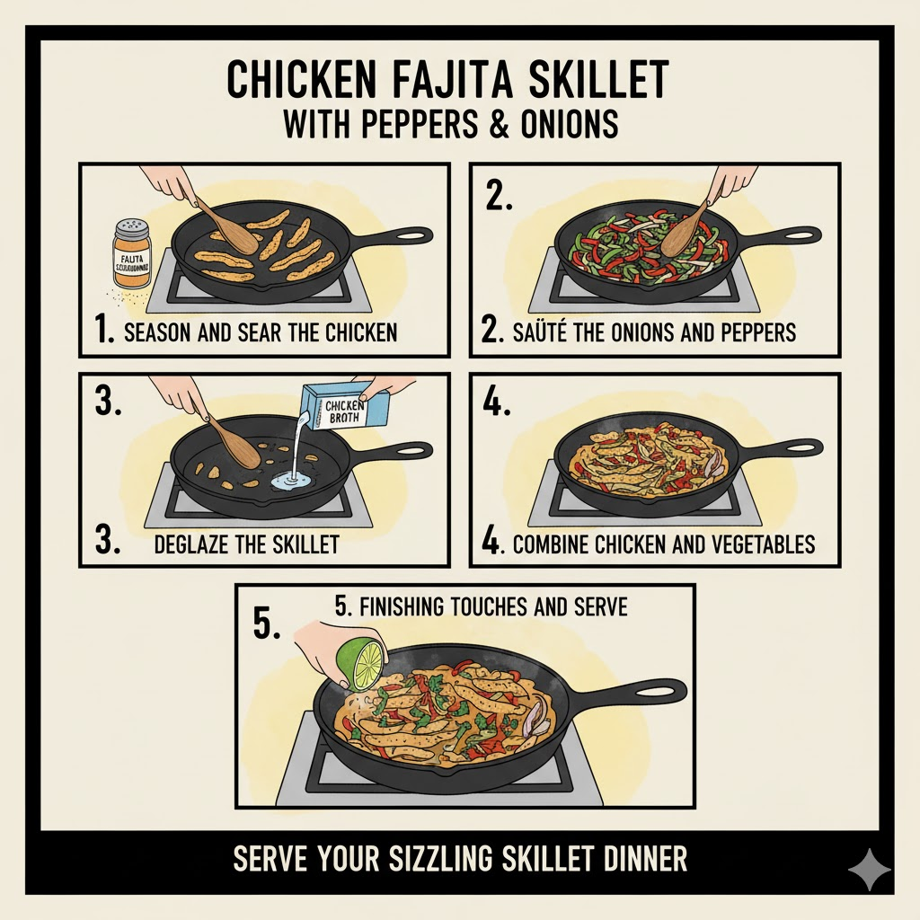 How to Make the Perfect Chicken Fajita Skillet with Peppers & Onions