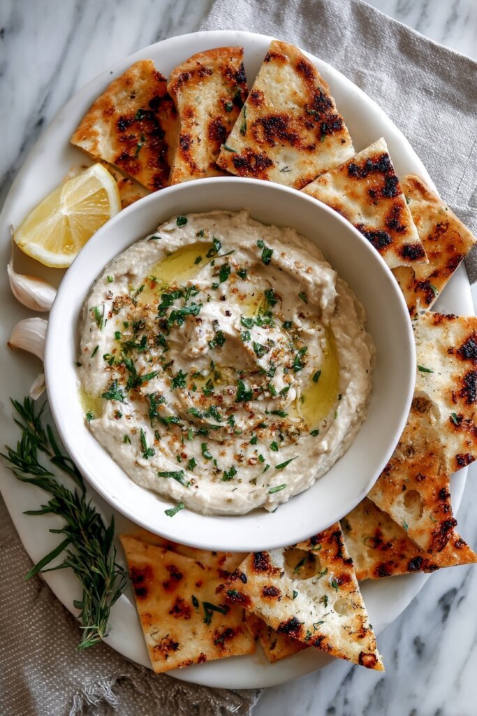 Creamy Roasted Garlic White Bean Dip