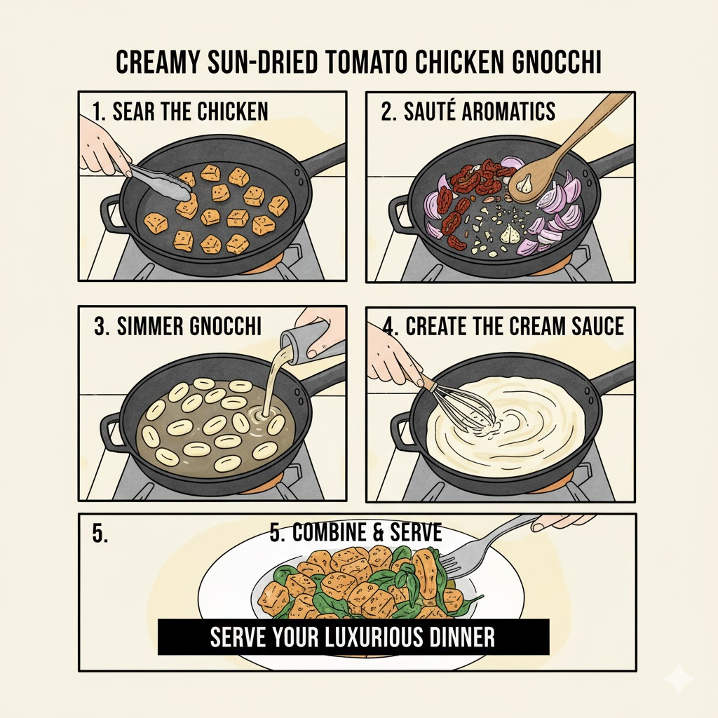 How to Make Creamy Sun-Dried Tomato Chicken Gnocchi
