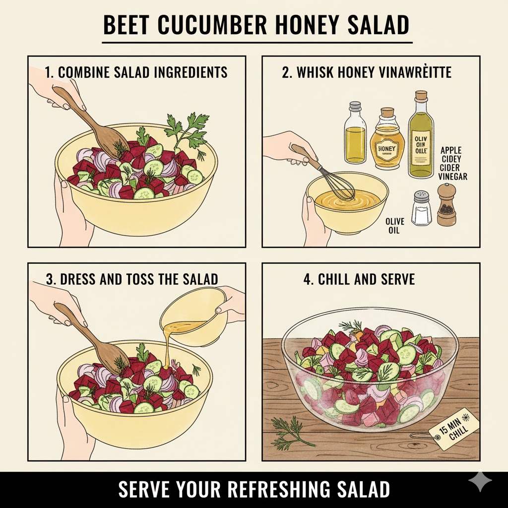 How to Make Refreshing Beet Cucumber Honey Salad