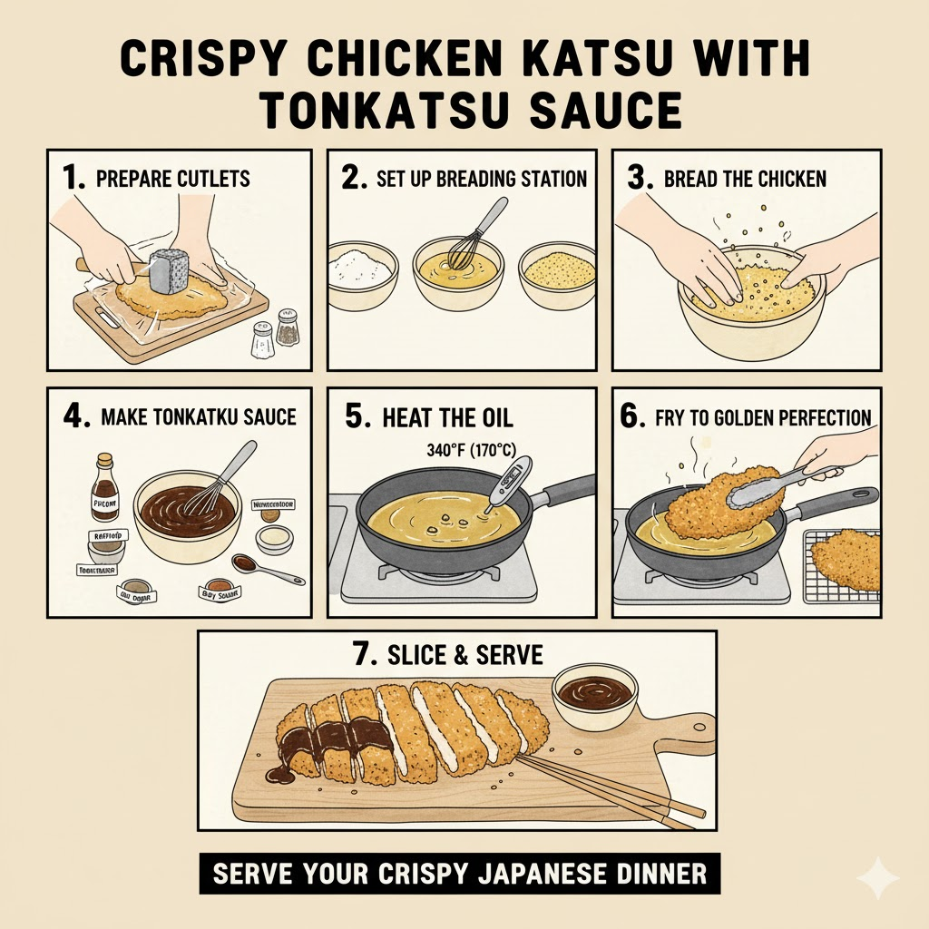 How to Make Crispy Chicken Katsu with Tonkatsu Sauce