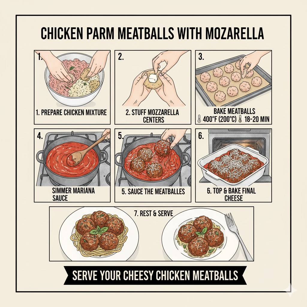 How to Make Chicken Parm Meatballs with Mozzarella
