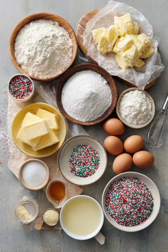 Cake Batter Christmas Cookies ingredients