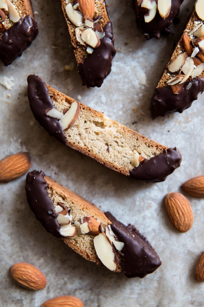 Chocolate-Dipped Almond Biscotti