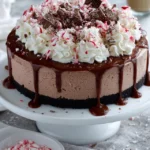 No Bake Peppermint Hot Chocolate Cheesecake