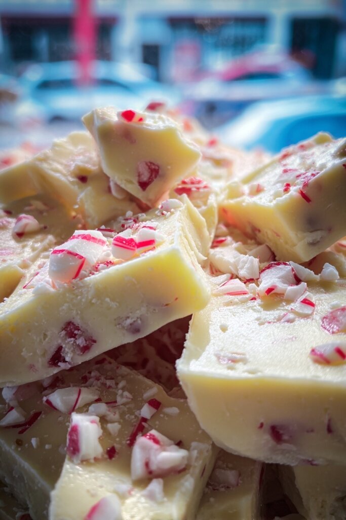 Peppermint White Chocolate Fudge