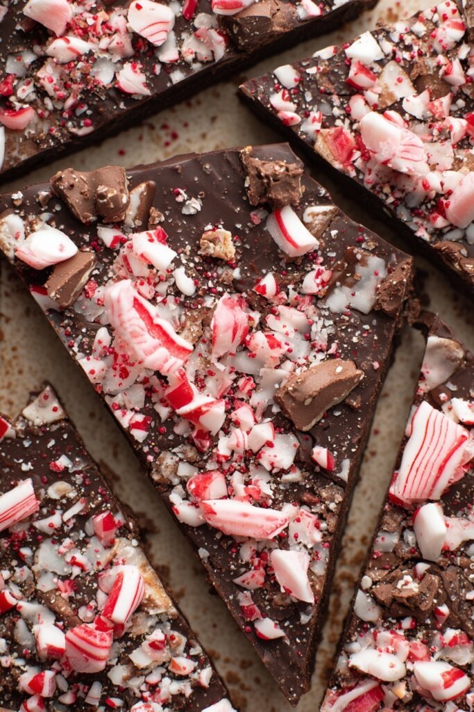 Brownie Bark with Candy Cane Crunch
