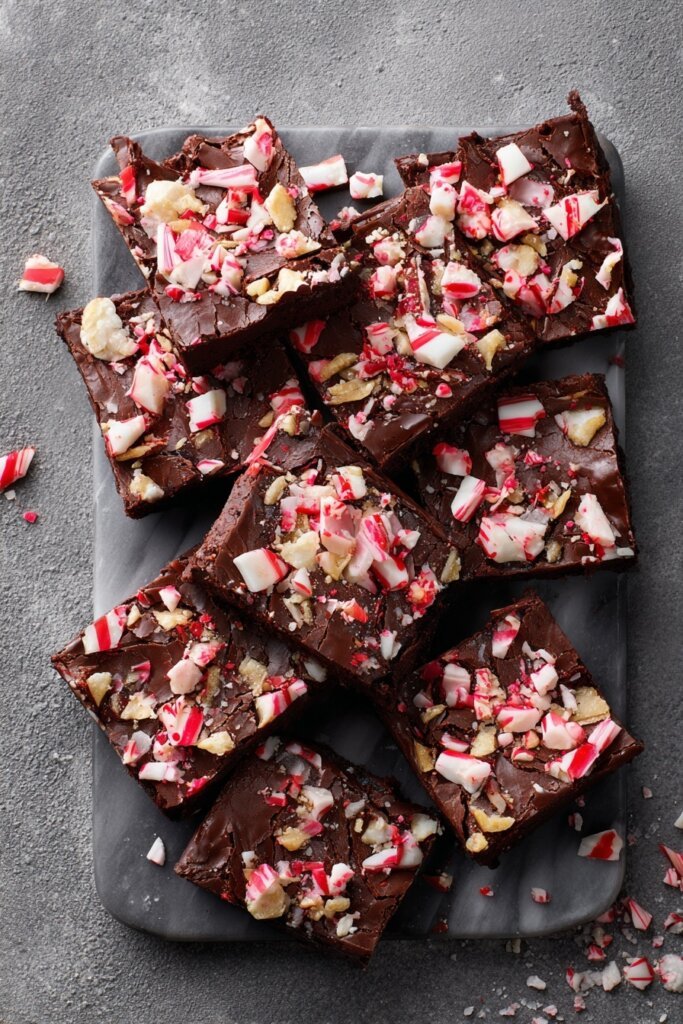 Brownie Bark with Candy Cane Crunch
