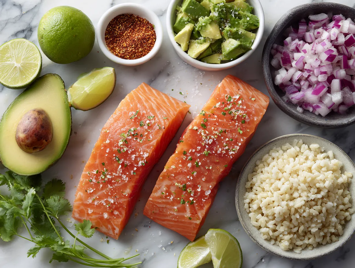 15 Minute Chili Lime Salmon Bowls