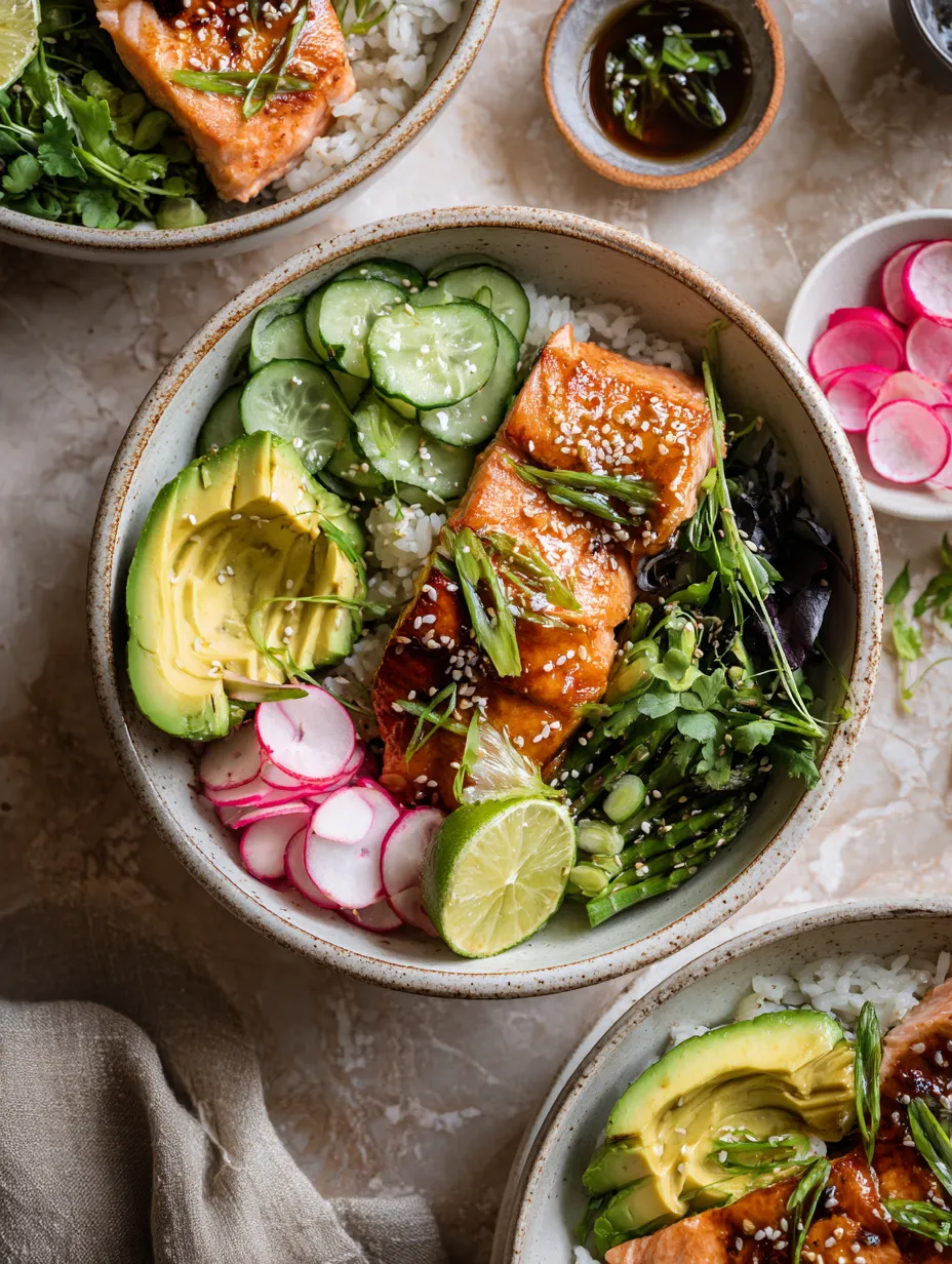 15 Minute Chili Lime Salmon Bowls