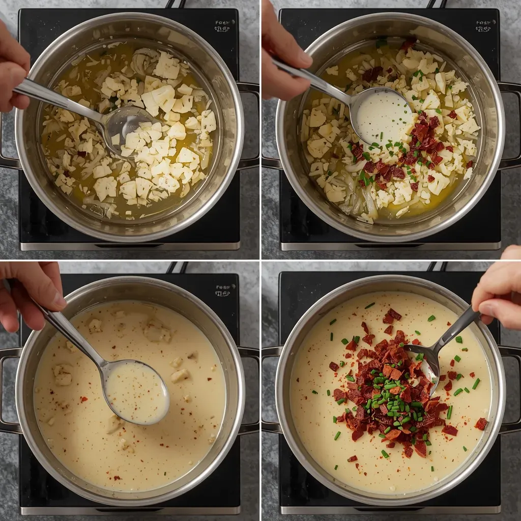 Cauliflower Soup with Crispy Pancetta