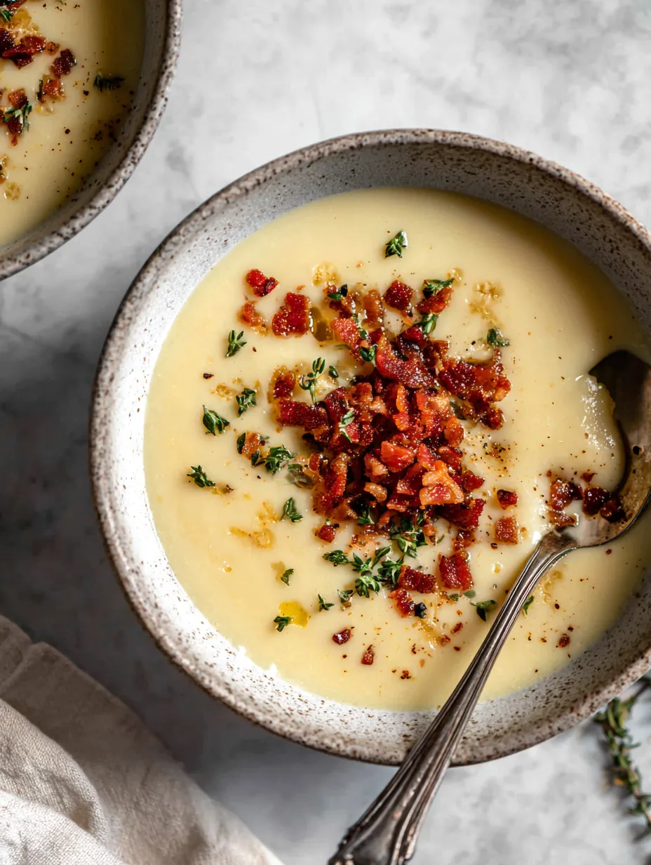 Cauliflower Soup with Crispy Pancetta