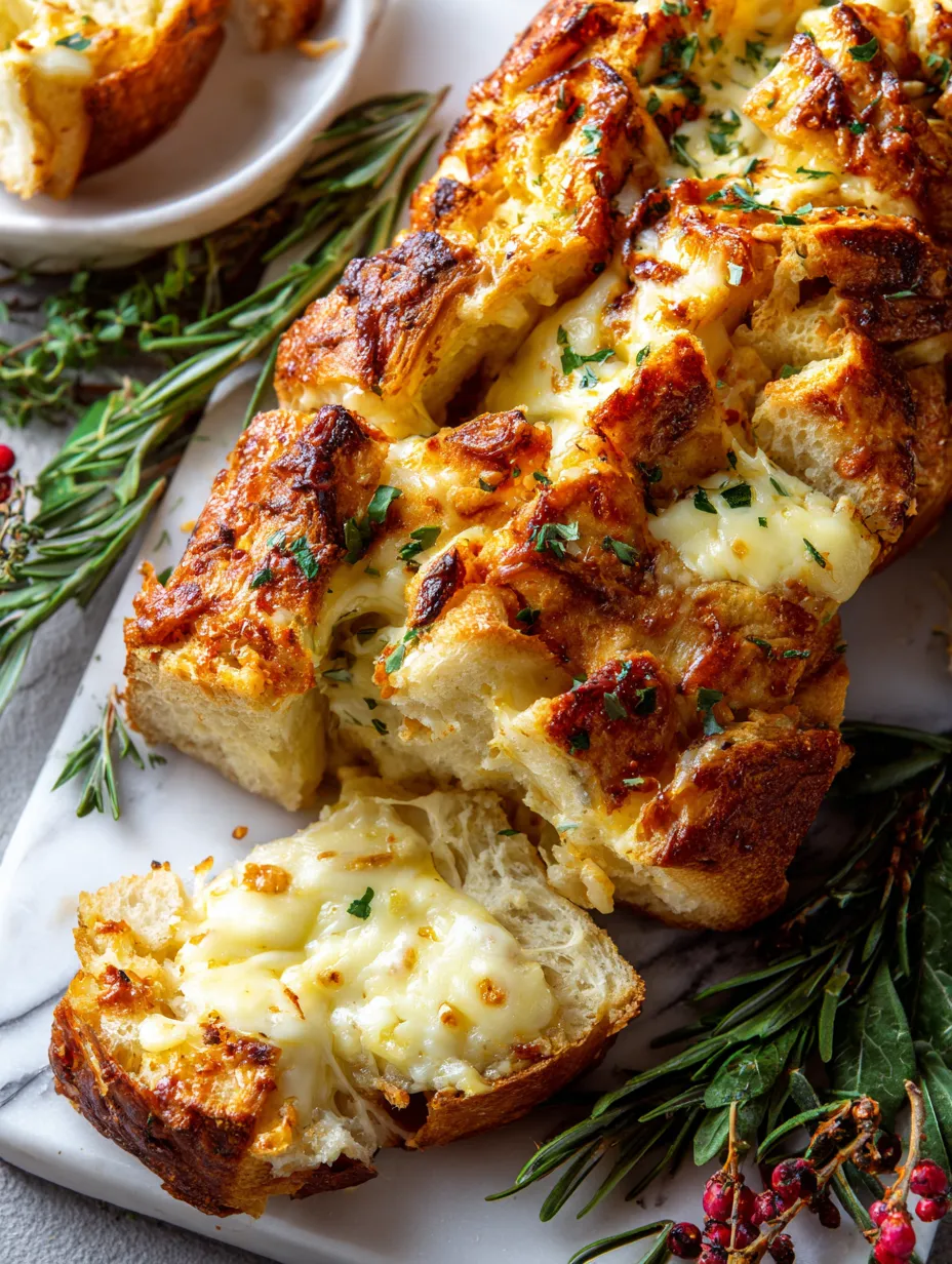 Cheesy Pull Apart Christmas Bread