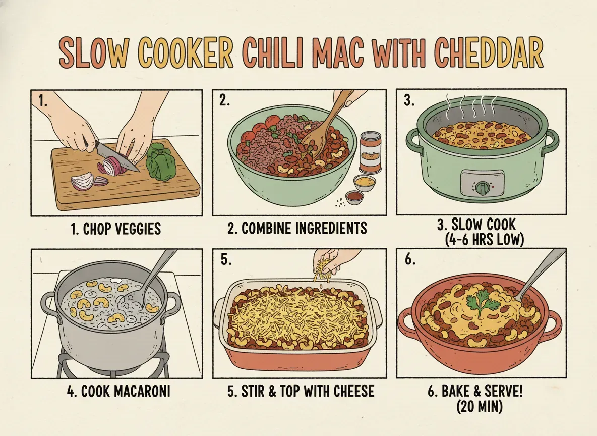 Slow Cooker Chili Mac with Cheddar