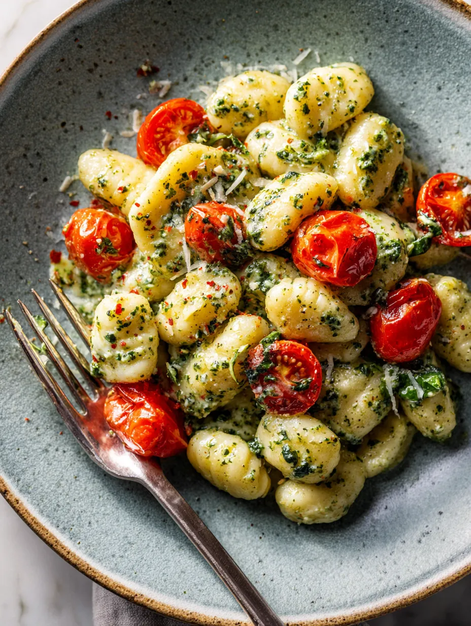 Creamy Pesto Gnocchi with Cherry Tomatoes