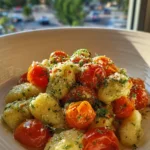 Creamy Pesto Gnocchi with Cherry Tomatoes