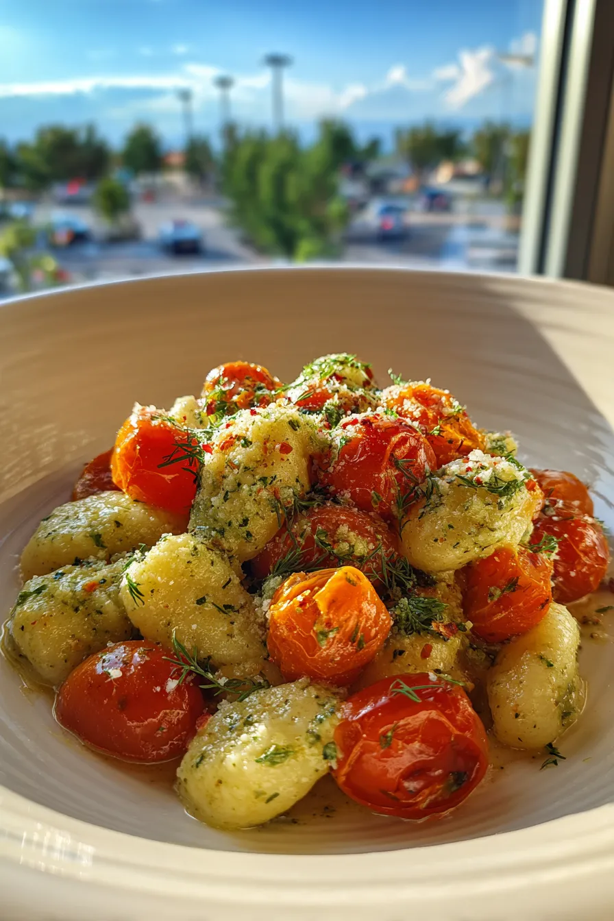 Creamy Pesto Gnocchi with Cherry Tomatoes