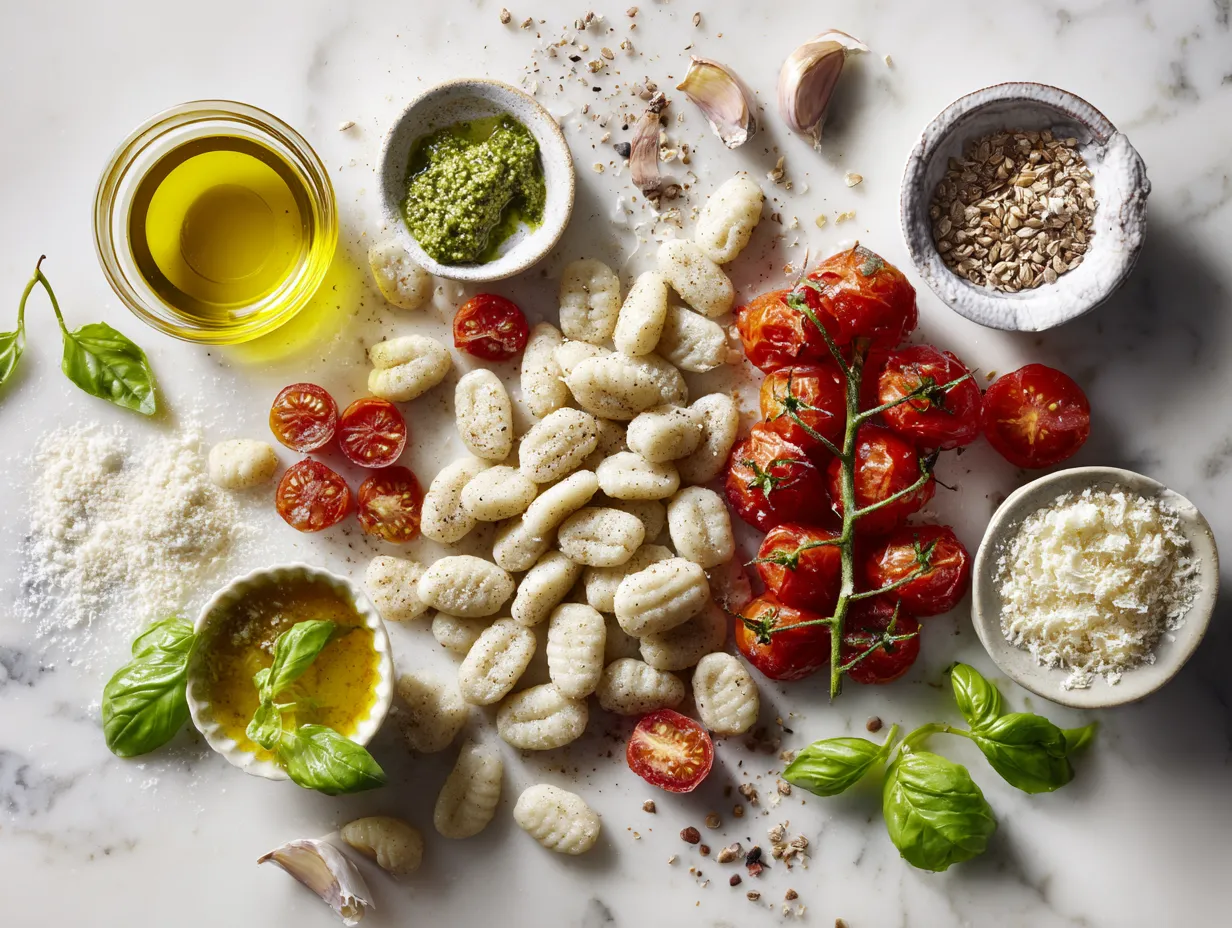 Creamy Pesto Gnocchi with Cherry Tomatoes