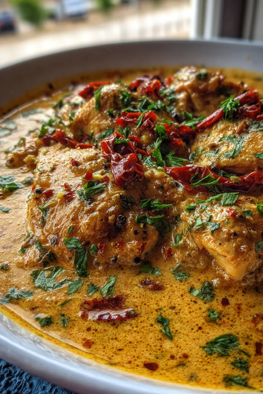 Creamy Sun-Dried Tomato Chicken Soup