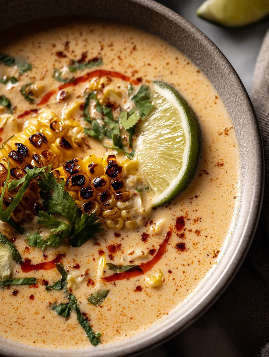 Creamy Tortilla Soup with Charred Corn