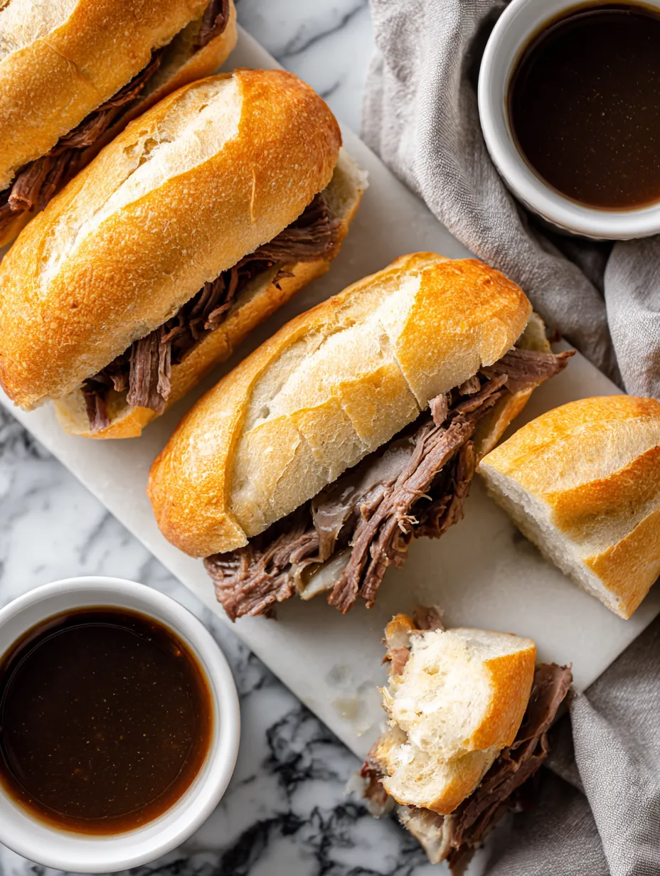 Slow Cooker French Dip Sandwiches with Au Jus