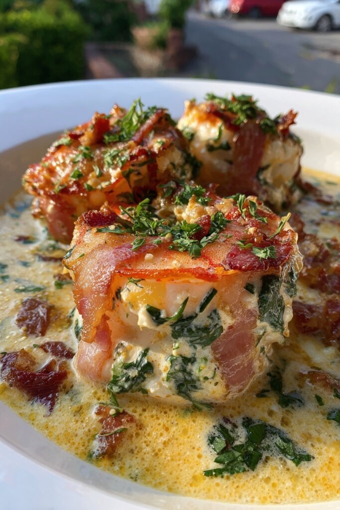 Creamy Stuffed Shrimp with Bacon