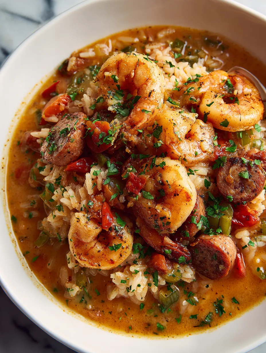 Jambalaya Stew Shrimp with Sausage and Rice