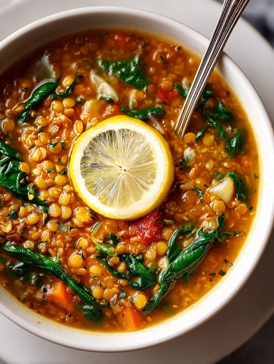 Lentil Soup with Lemon and Spinach