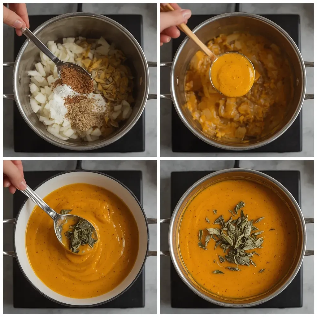 Pumpkin Soup with Brown Butter Sage