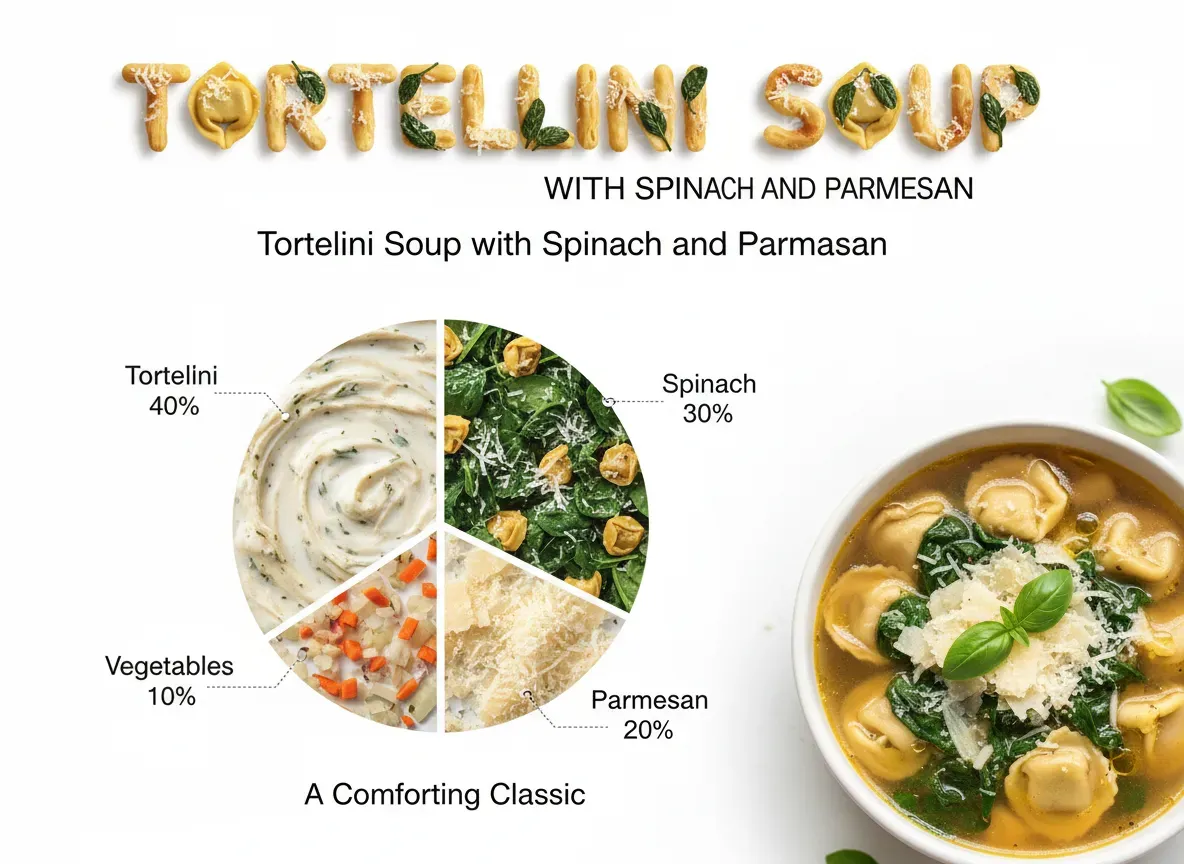 Tortellini Soup with Spinach and Parmesan