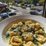 Tortellini Soup with Spinach and Parmesan