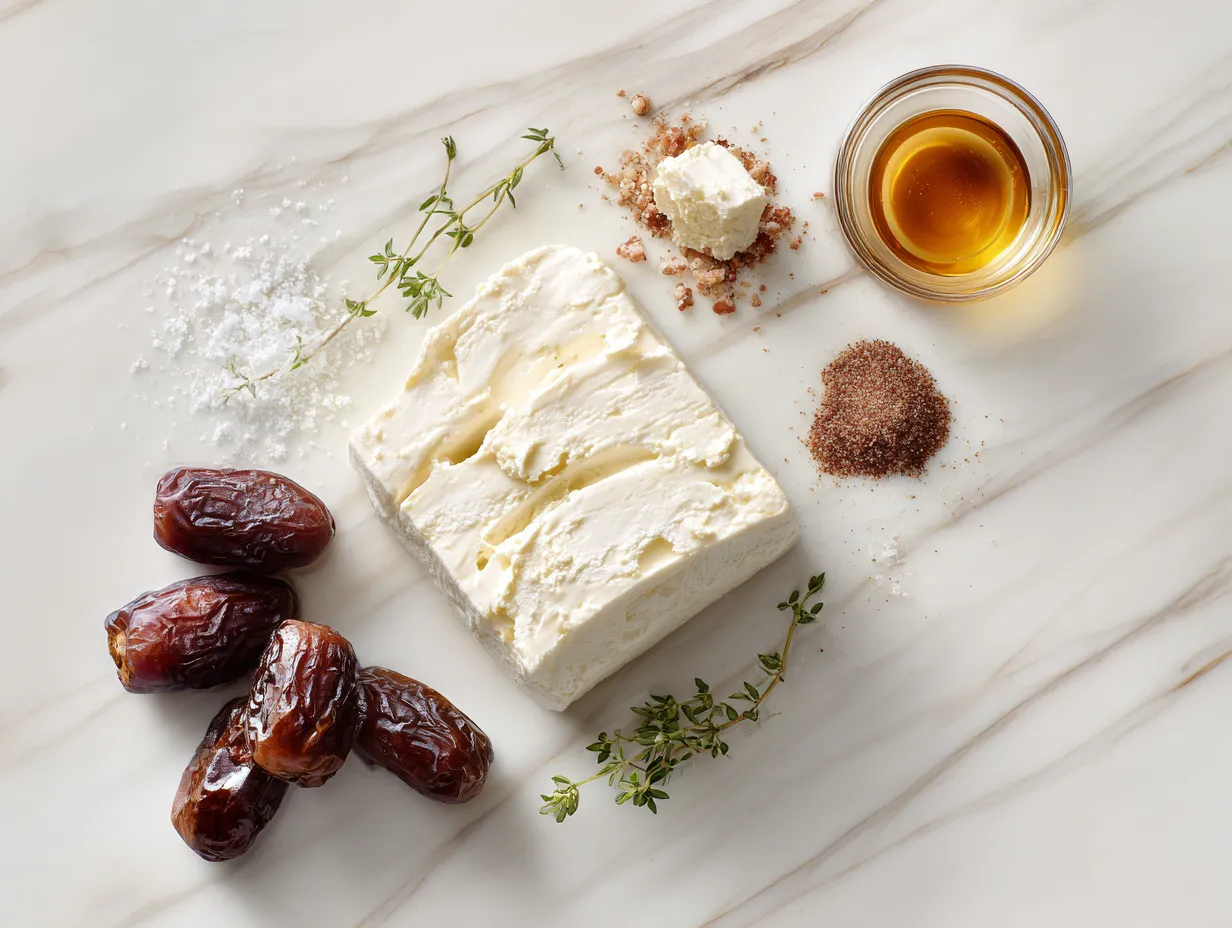 Whipped Goat Cheese with Warm Candied Bacon and Dates
