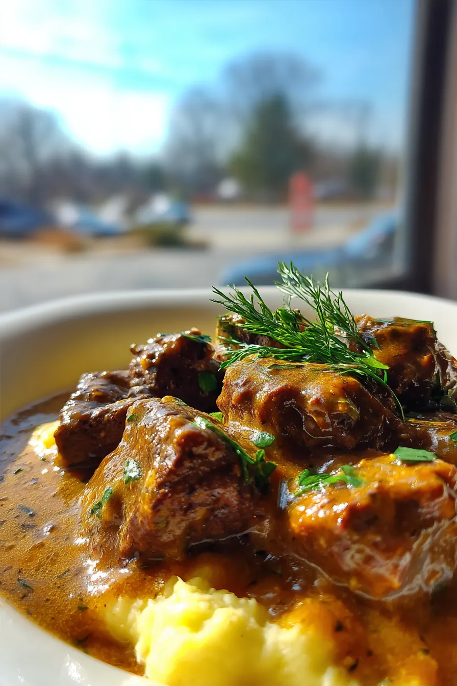 Air Fryer Beef Tips and Gravy