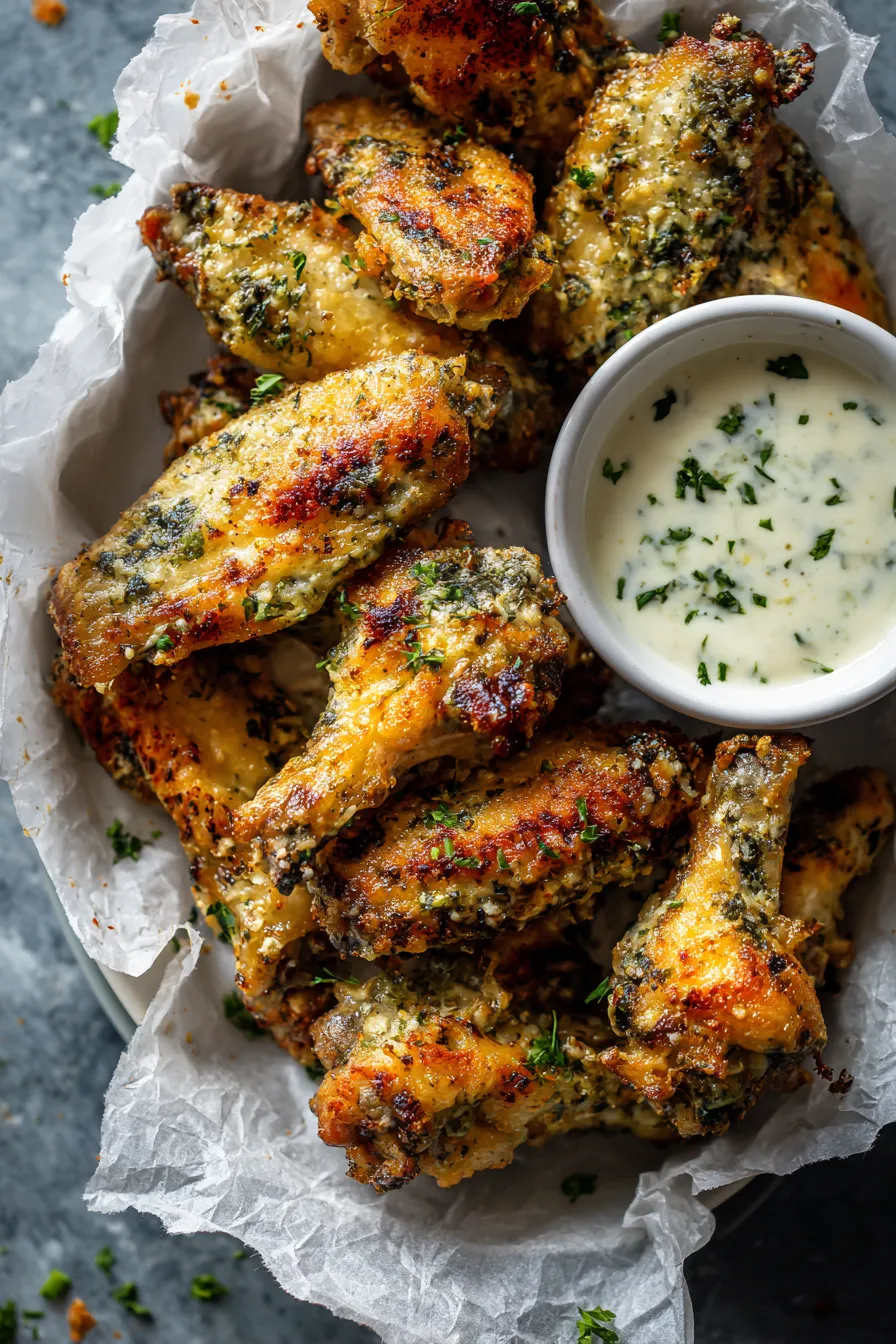 Air Fryer Garlic Parmesan Chicken Wings