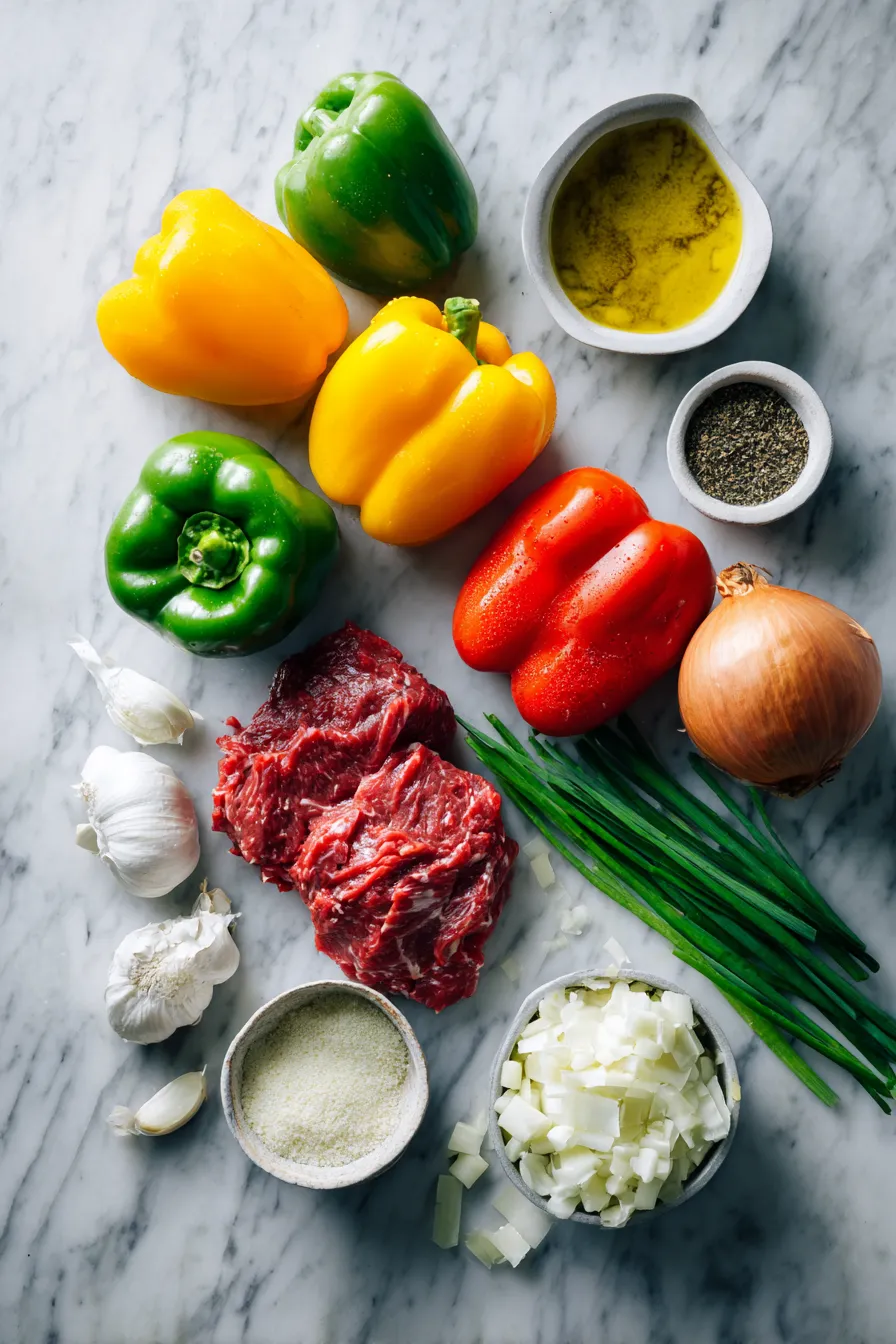 Air Fryer Philly Cheesesteak Stuffed Peppers
