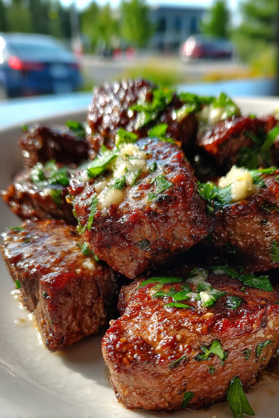 Air Fryer Steak Bites with Garlic Butter