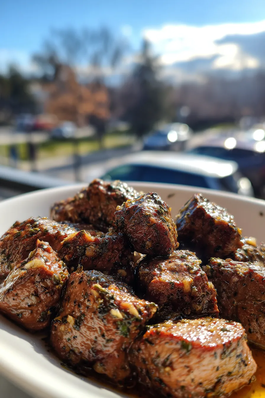Air Fryer Steak Bites with Garlic Butter