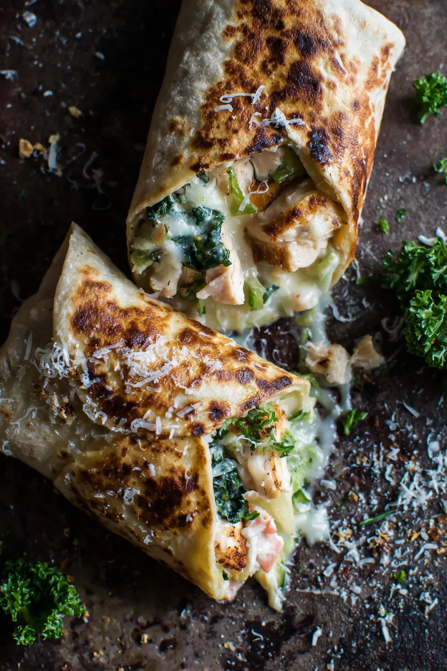 Cheesy Chicken Alfredo Wraps