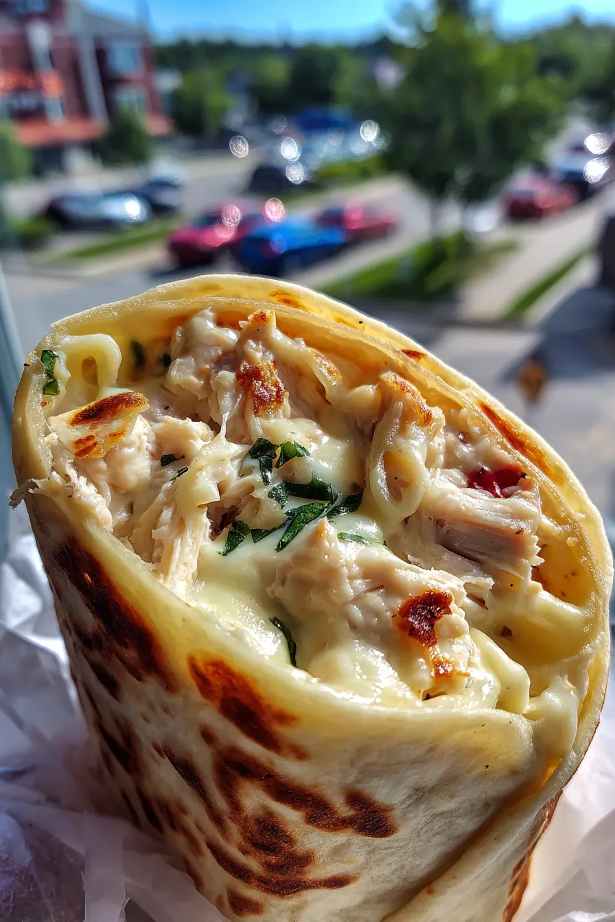 Cheesy Chicken Alfredo Wraps