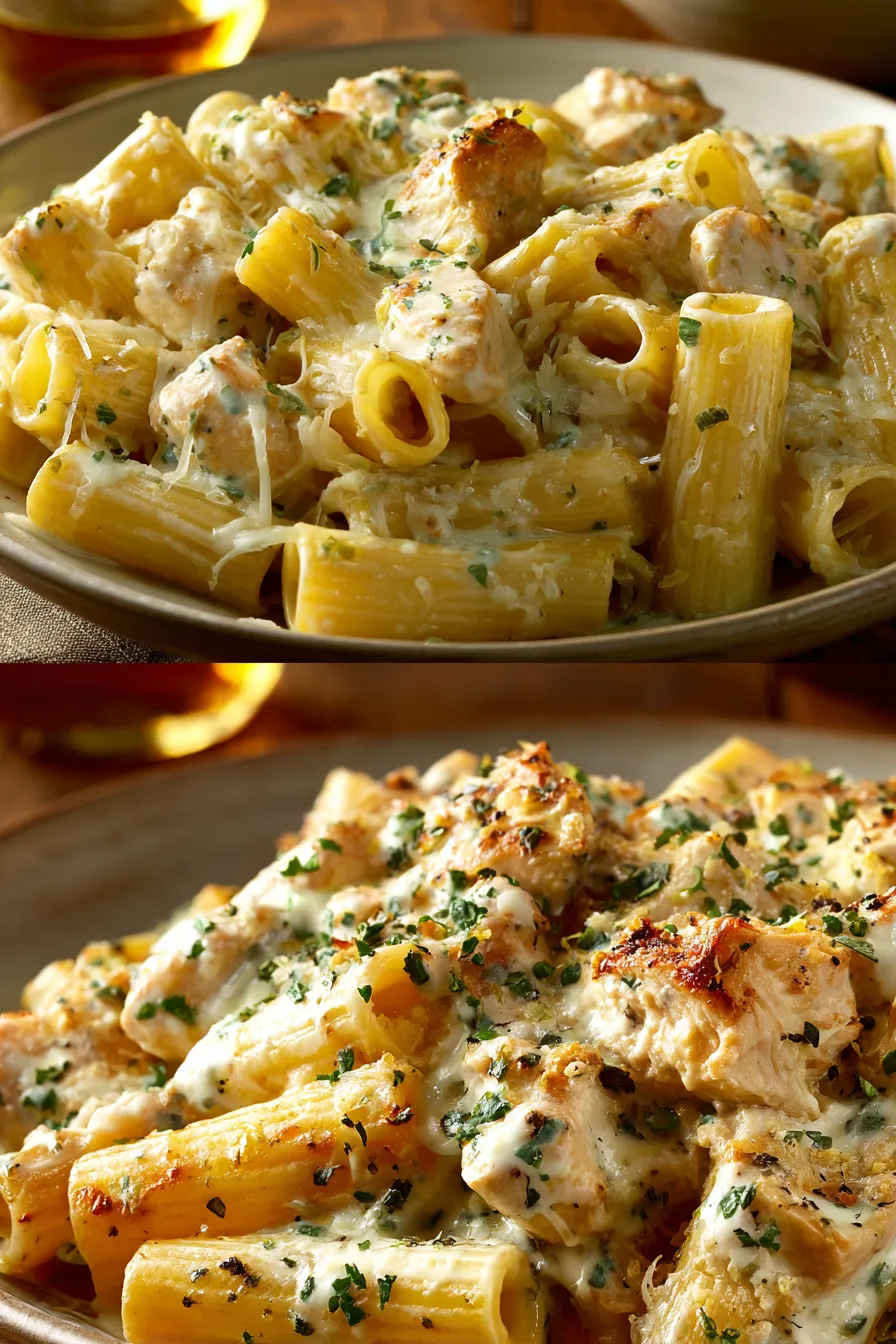 Cheesy Garlic Butter Chicken Rigatoni