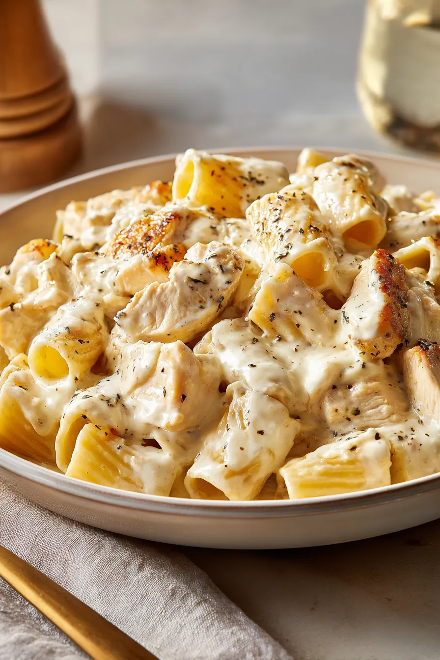 Cheesy Garlic Butter Chicken Rigatoni