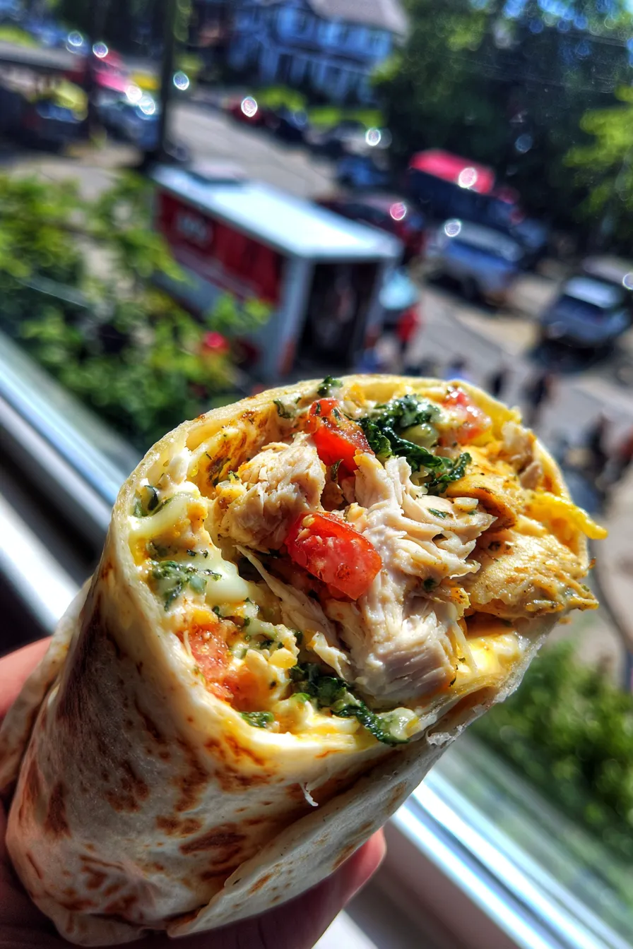 Cheesy Garlic Chicken Wraps