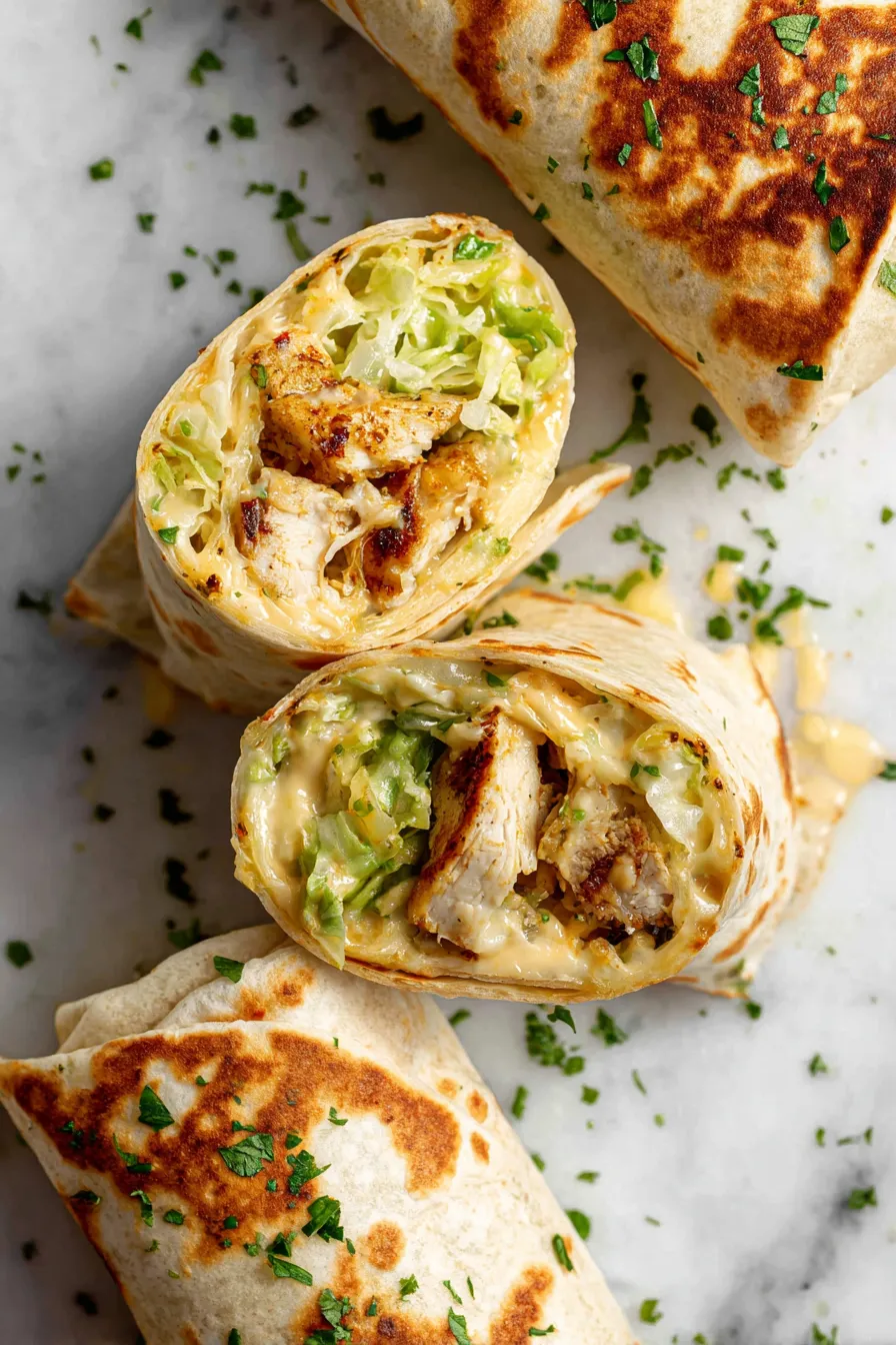 Cheesy Garlic Chicken Wraps